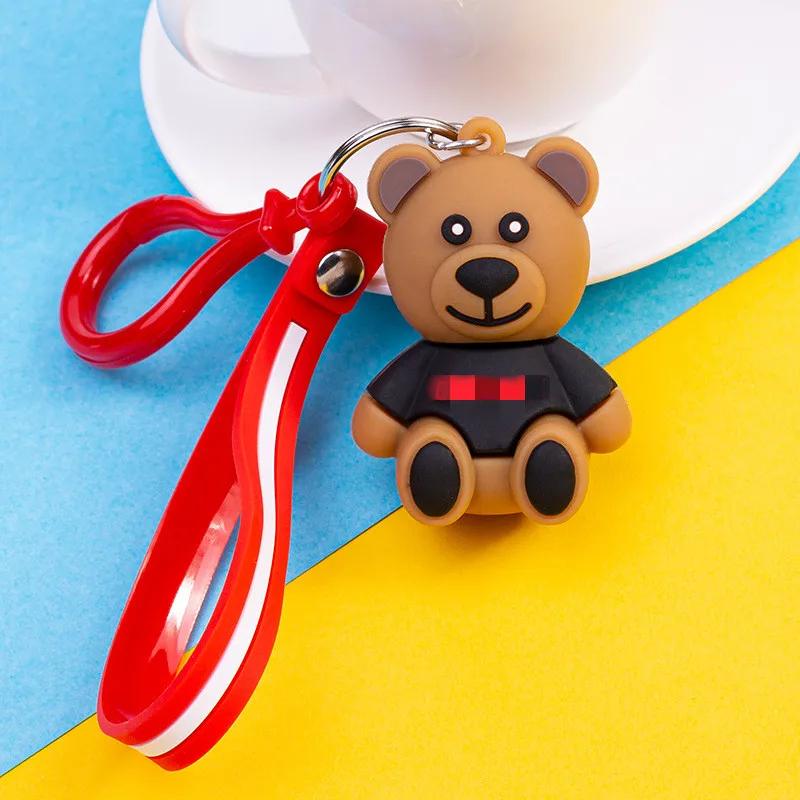 Мультфильм ПВХ медведь брелок CuteThe силиконовый Брелки Подарки для женщин сумка
