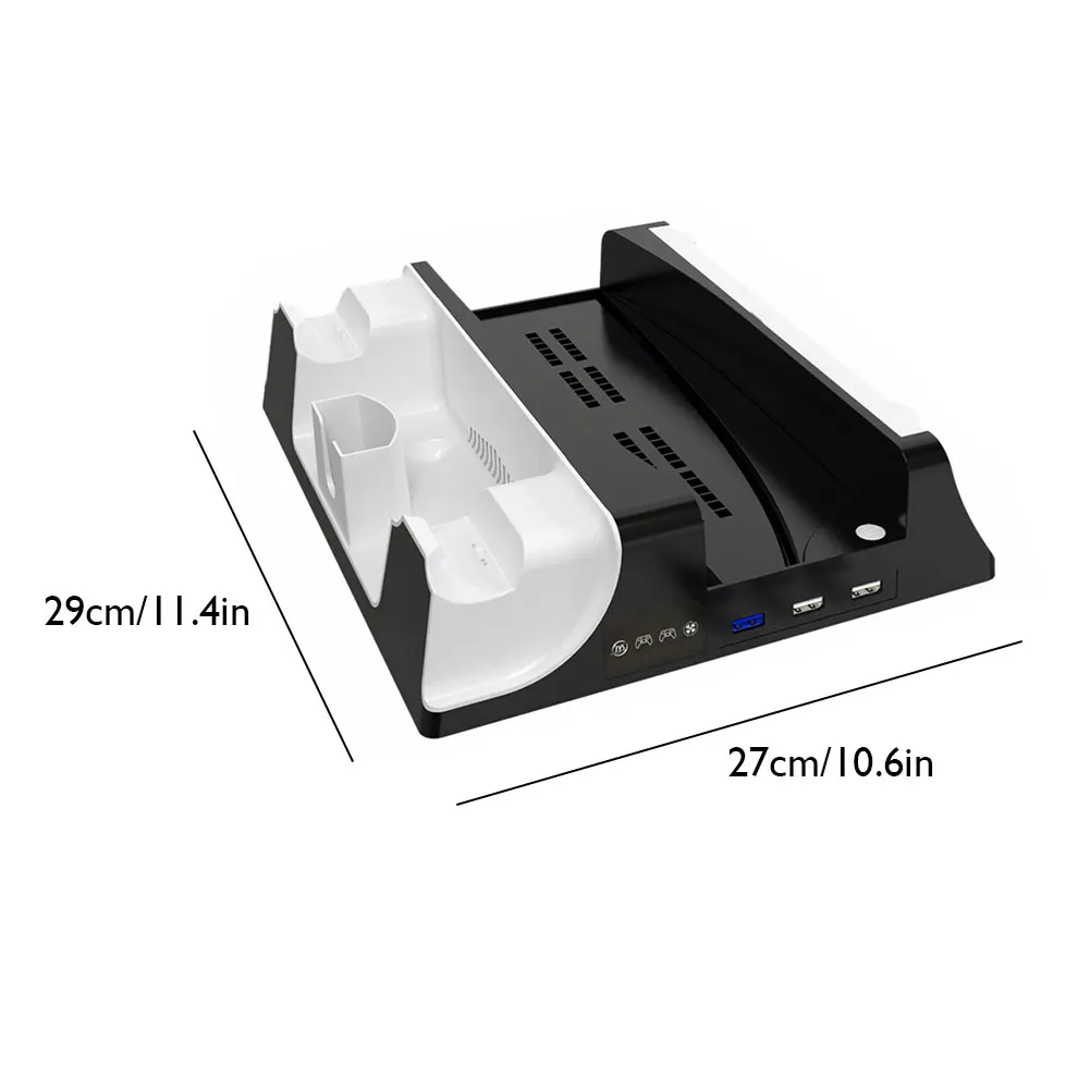 

Multi-function Vertical Cooling Stand for PlayStation 5 PS5 Console Dual Controller Charger Gamepad Holder With Game Disk Slots