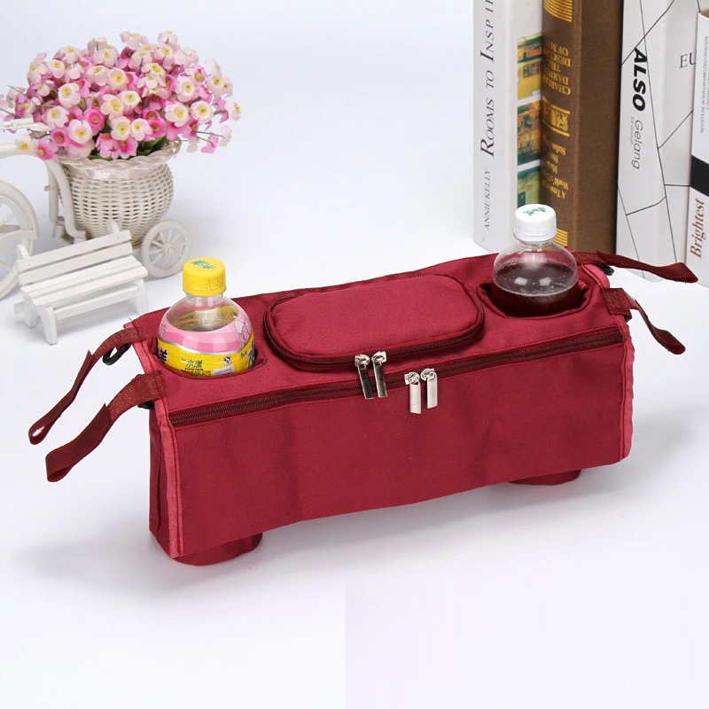wine red bottle tray Чашка для детской коляски, держатель, специальная кружка для родителей, водонепроницаемый дизайн, сумка для чашки, коляски, велосипедные универсальные сумки для бутылок для ребенка - Цвет: wine red bottle tray
