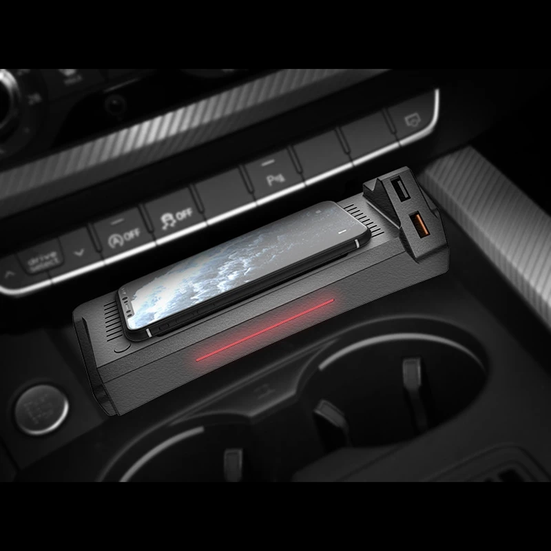 Автомобильное беспроводное зарядное устройство 10 Вт с тремя катушками для