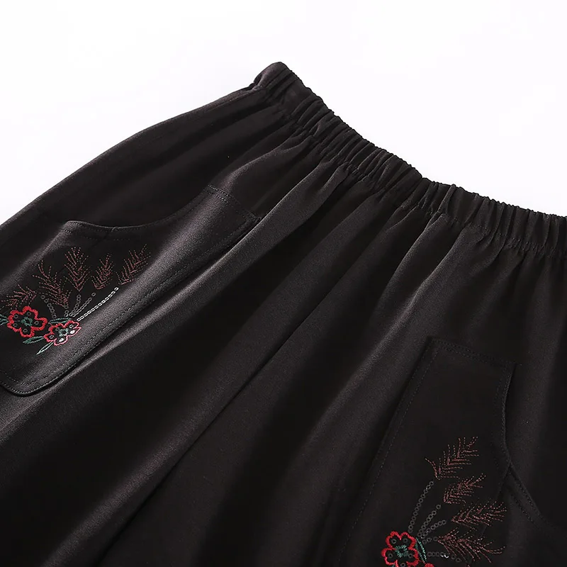 XL-8XL, Осень-зима, женские брюки с высокой талией, повседневные, с вышивкой, женские теплые бархатные прямые штаны, Pantalon, Femme размера плюс