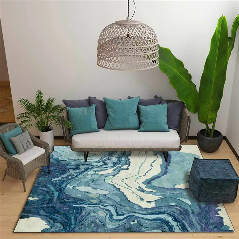 

Fashion Small Carpet Abstract Gradient Ink Gray Blue Living Room Bedroom Carpet Bed Carpet Kitchen Bathroom Floor Mat