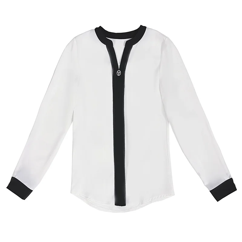 

Womens Long Sleeve Top Chiffon Shirt Spring 2021 Korean Fashion Top V-neck Blouses Tops Blusas