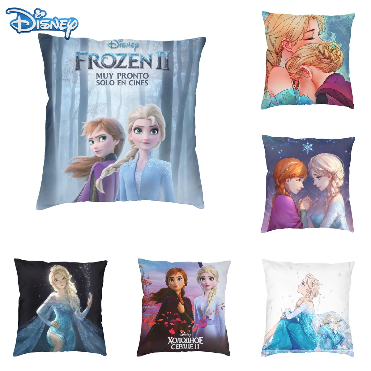 

Disney Cartoon Cushion Cover Frozen Elsa Anna Princess PillowCase Decorative/Nap Room Sofa Decorative pillows Baby Children Gift