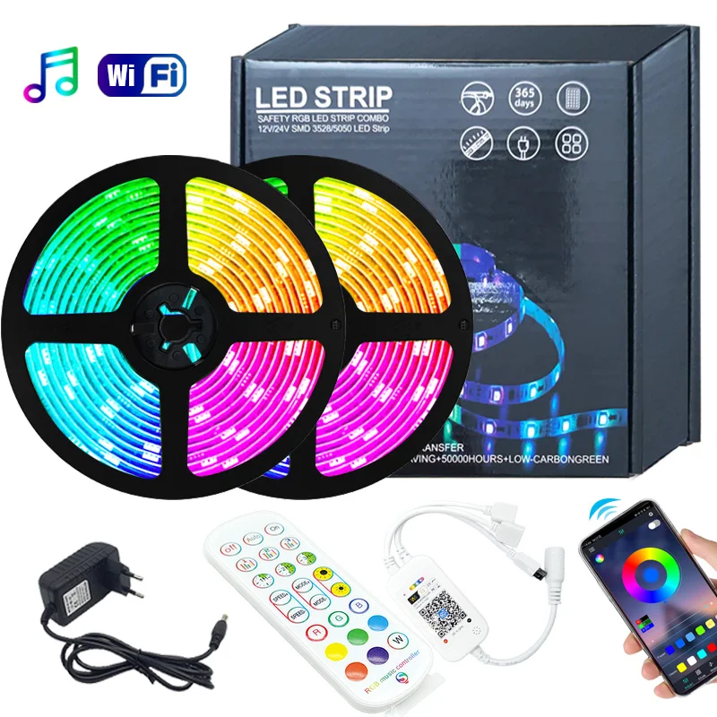 Новый WI FI Светодиодные ленты светильник RGB 5050/2835 гибкая лента ФИТА светодиодный s