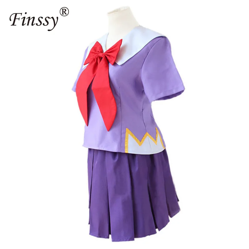 Mirai Nikki Gasai Yuno Anime Cosplay Costume - Lolita Sailor Style with Loli Bow and Short Skirt, includes Wig (80cm Length) for Women image 4