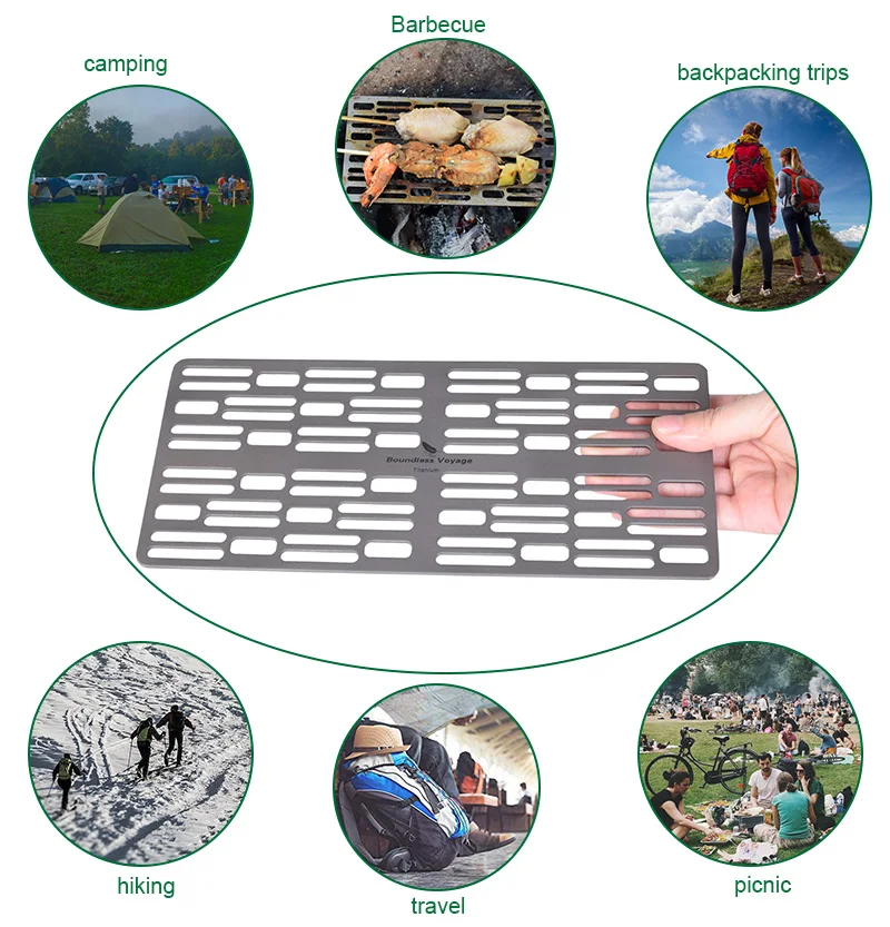 Титановый мини гриль для кемпинга барбекю с древесным углем газовый пикника на