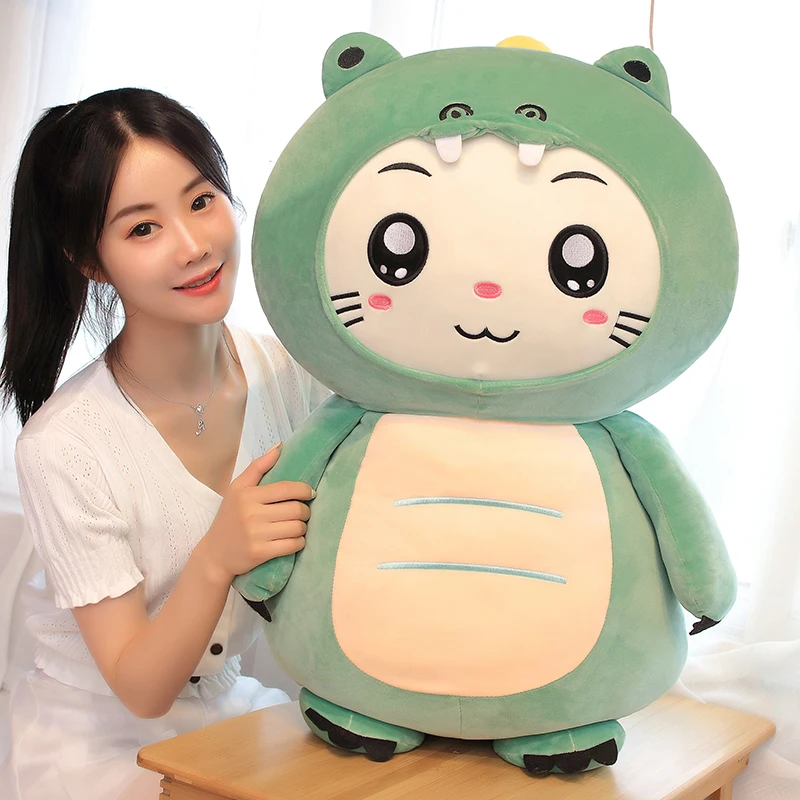 

Мультяшные искусственные животные, плюшевые игрушки, кавайная Мягкая кукла, наряд, свинья, кошка, медведь, собака, Детский плюшевый стиль