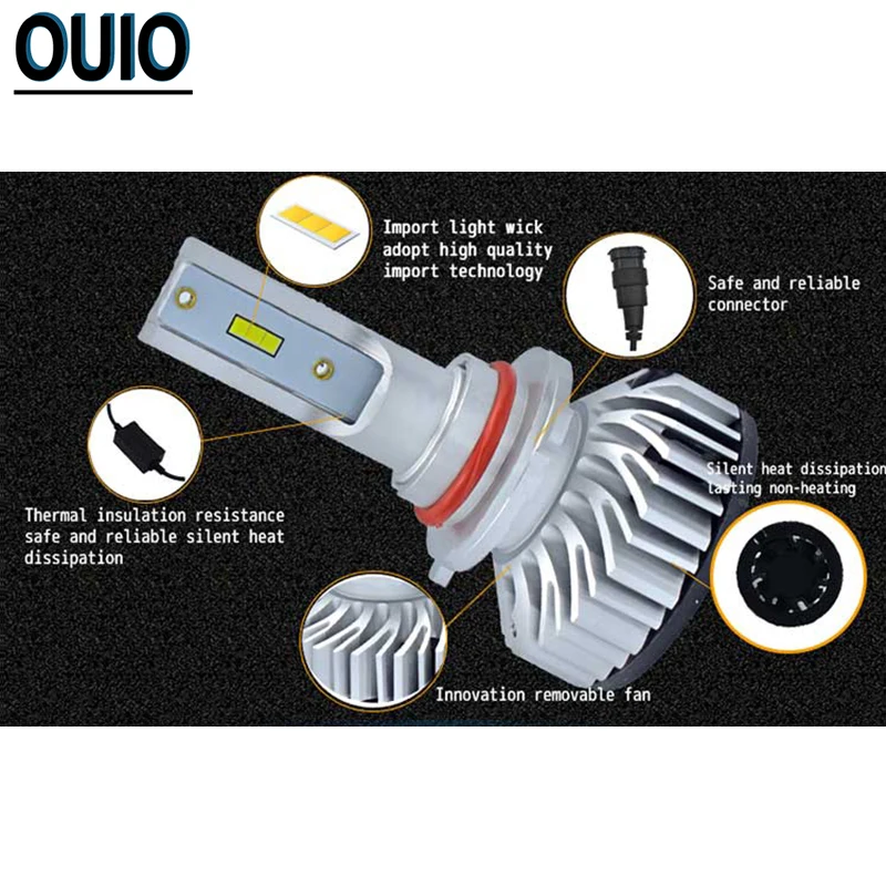 2 шт. H4 Led F2 со светодиодными кристаллами головной светильник лампы на 12В
