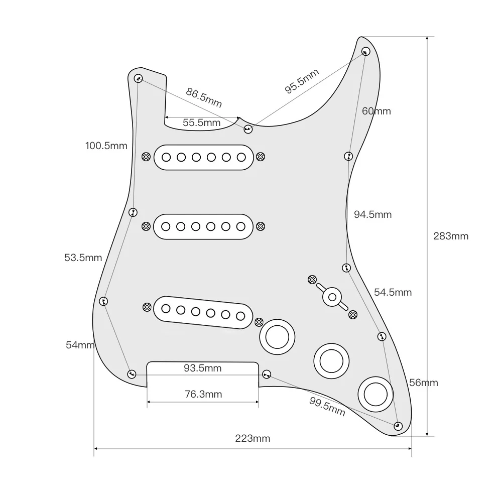 OriPure Prewired Pickup Alnico 5 однокатушечные звукосниматели загружены Pickguard Strat SSS черный на