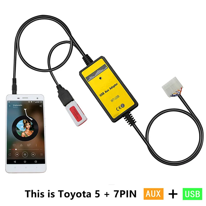 5 + 7Pin USB AUX MP3 плеер адаптер автомобильный цифровой музыкальный для чейнджера Cd Toyota