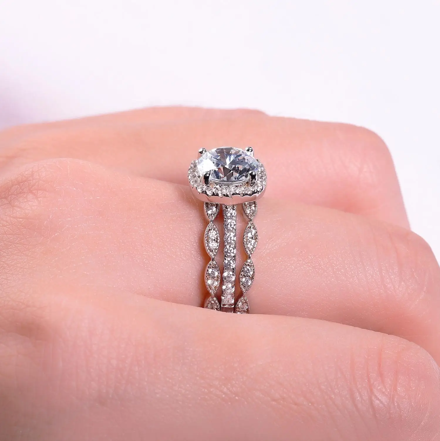 Женское балетное кольцо gemb's 2.0Ct 8 мм EF цвета Moissanite для свадьбы из стерлингового