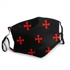 Многоразовый респиратор Red крест тамплиеров Knights, унисекс, маска для лица для взрослых, классический узор, защита от пыли, маска для рта