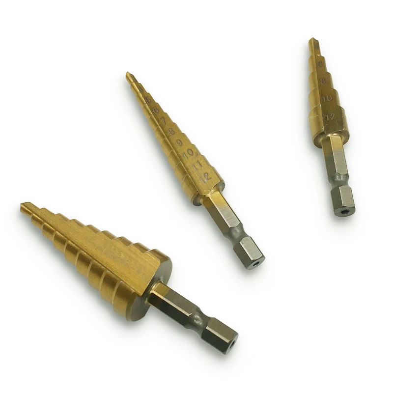 Титановое ступенчатое сверло из быстрорежущей стали 3 12 мм 4 20 ступенчатые