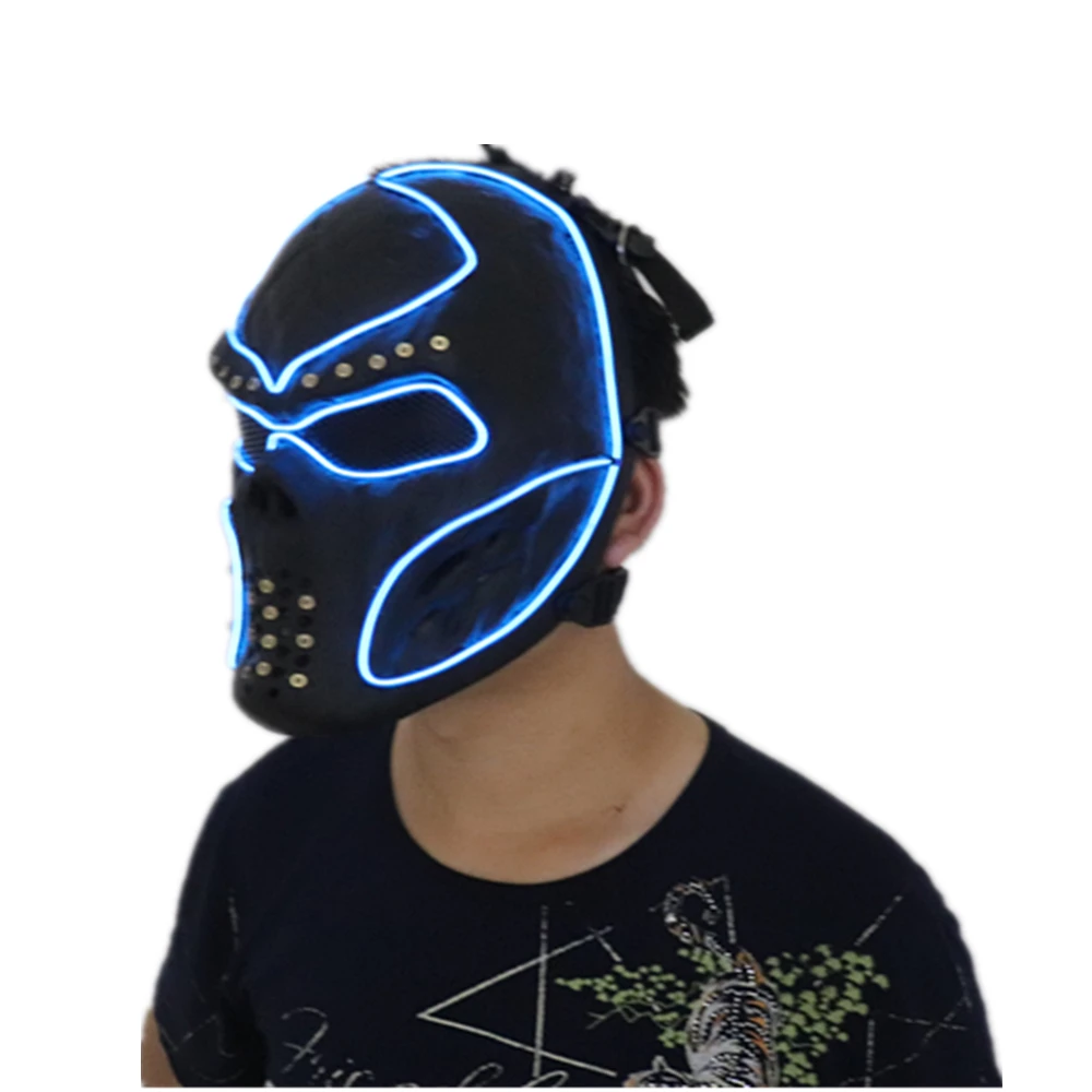 Модная красная лазерная маска светящаяся Лазерная светильник ка для лица шоу и