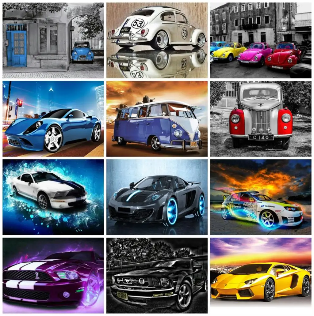 

Car Art Picture 5D DIY Diamond Painting Square/Round Full Drill Mosaic Cross Stitch Kit Artist Home Decoration