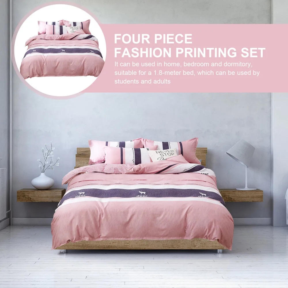 

1 Set Quilt Cover Bed Sheet Set Thickened Cotton Bed Supplies (1.8M Bed)