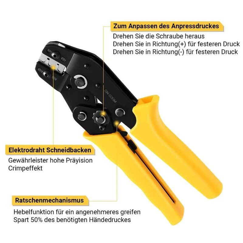 

Crimping Tool Kit Ratcheting Crimper Plier Set with 460Pcs 2.54mm JST-XH Connectors and 2.54mm Connectors
