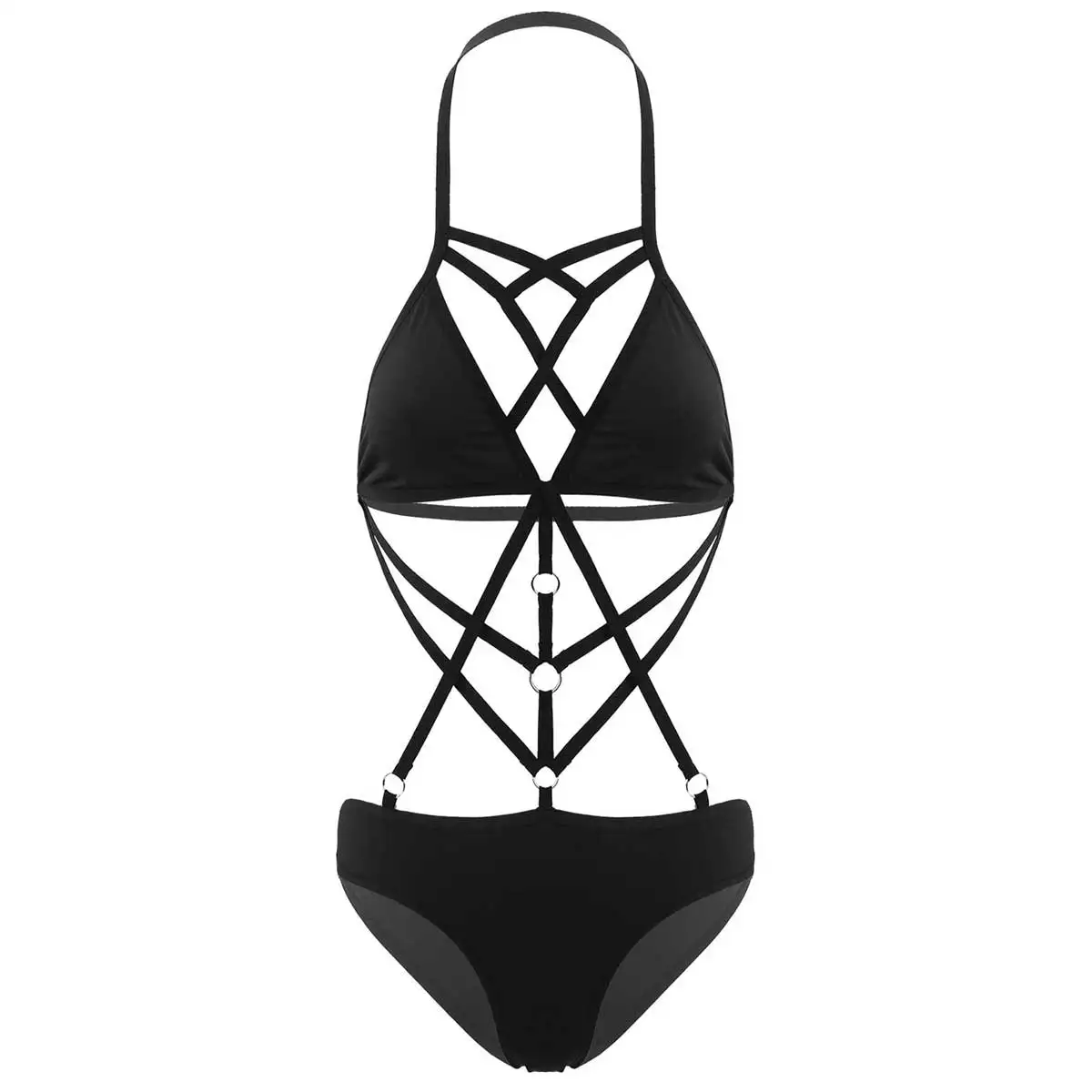 

Женское нижнее белье alvivi, ажурный купальник с лямкой на шее, круглым вырезом и открытой спиной, трико, одежда для сна