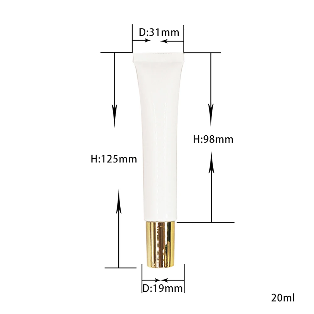 White Soft Tube with High Rotate Lid, 20ml Cream Tube Cosmetic