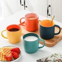 cartoon candy color ceramic coffee cup personality couple cup drinking mug breakfast dessert milk cup porcelain home decoration