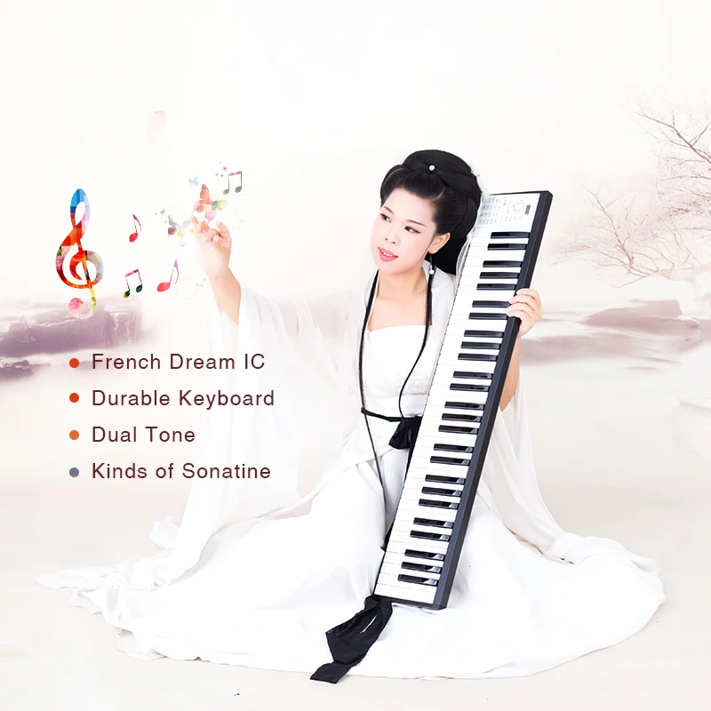 Цифровой MIDI контроллер piano 49 клавиши электронная клавиатура USB беспроводной