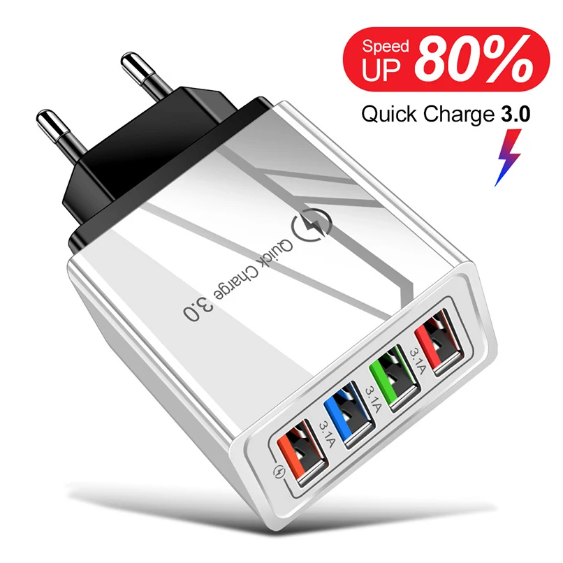 TKEY ЕС США штекер USB зарядное устройство Quick Charge 3 0 телефонный адаптер для iphone Tablet