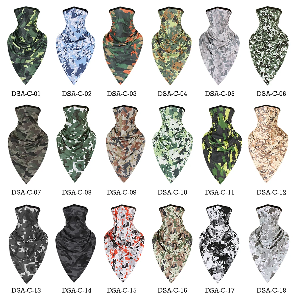 Ветрозащитная полутактическая маска треугольный шарф Спортивная армейская