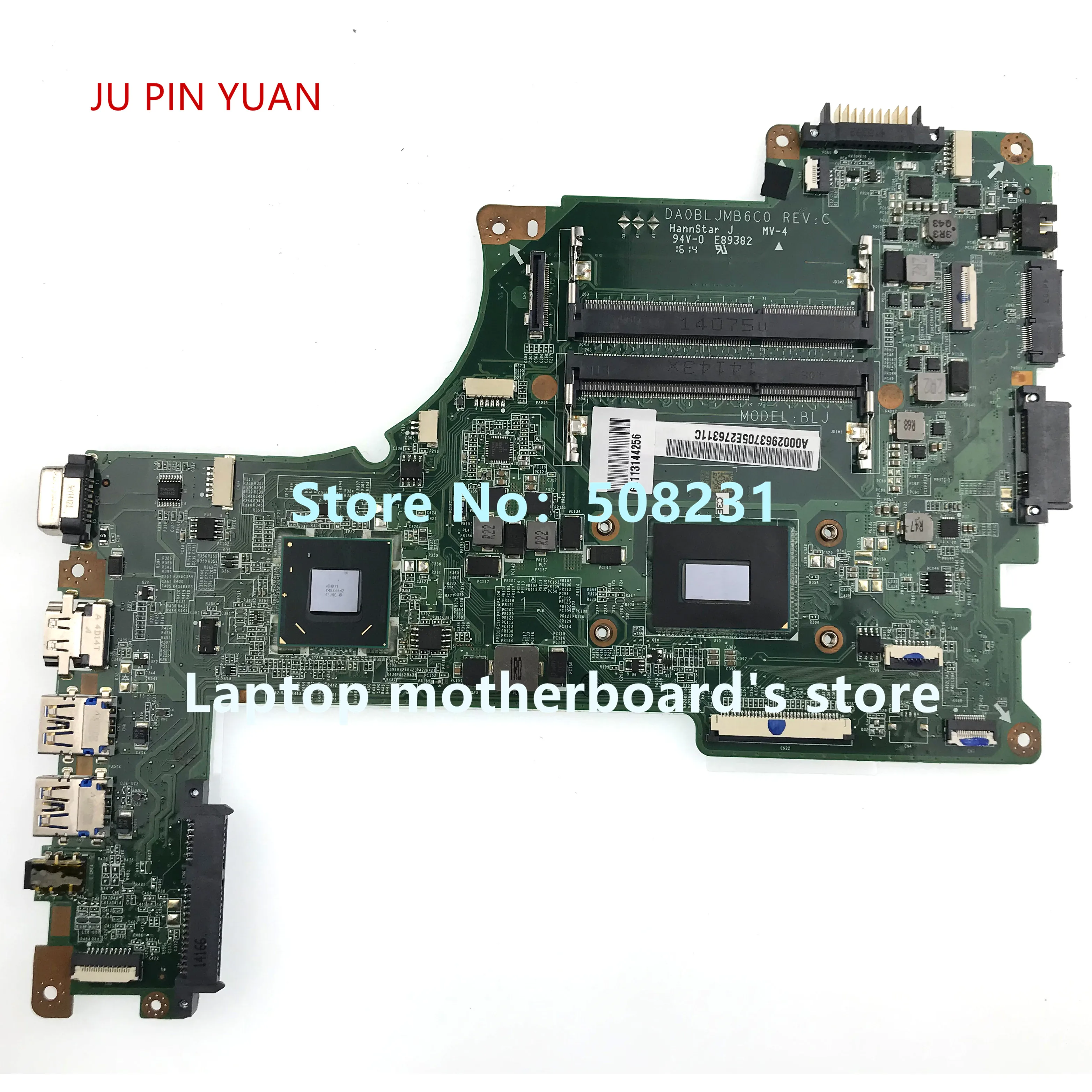 

A000296370 DA0BLJMB6C0 Mainboard For Toshiba L50-B L50 Laptop Motherboard with I3-3217U CPU 100% Fully Tested