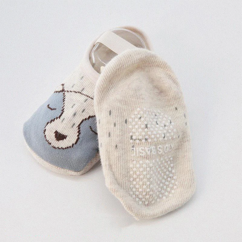 Детские носки-тапочки с противоскользящим поясом эластичные носки милым