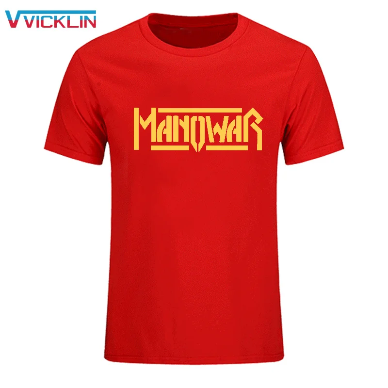 2021 Модная хлопковая футболка с короткими рукавами рубашка Manowar Rock Band Футболка