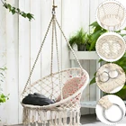 Скандинавская хлопковая веревка, подвесное кресло-гамак, ручной вязки, для дома, уличные детские качели, кровать, для взрослых
