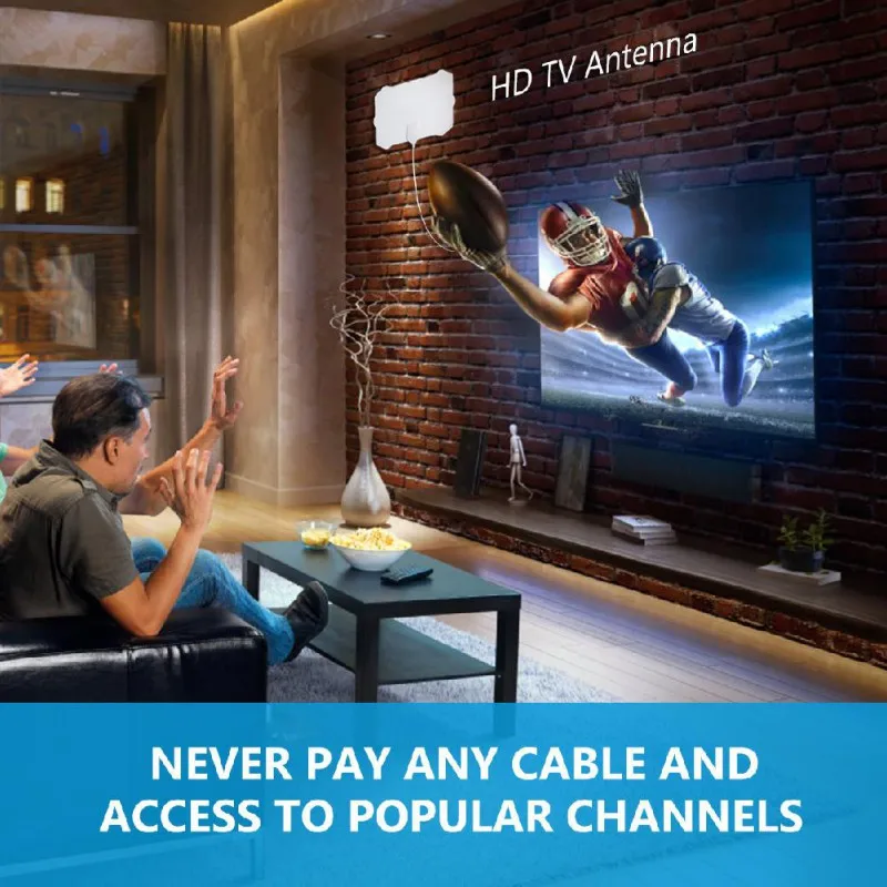 

Indoor 120 Miles TV Antenna Freeview 25DB Digital HDTV Antenna With Amplifier Signal Booster Radius Surf Fox DVB-T2 TV Aerial