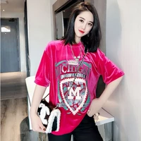 2020 spring and summer new short sleeve t shirt women loose letter printing foreign style bottoming shirt top