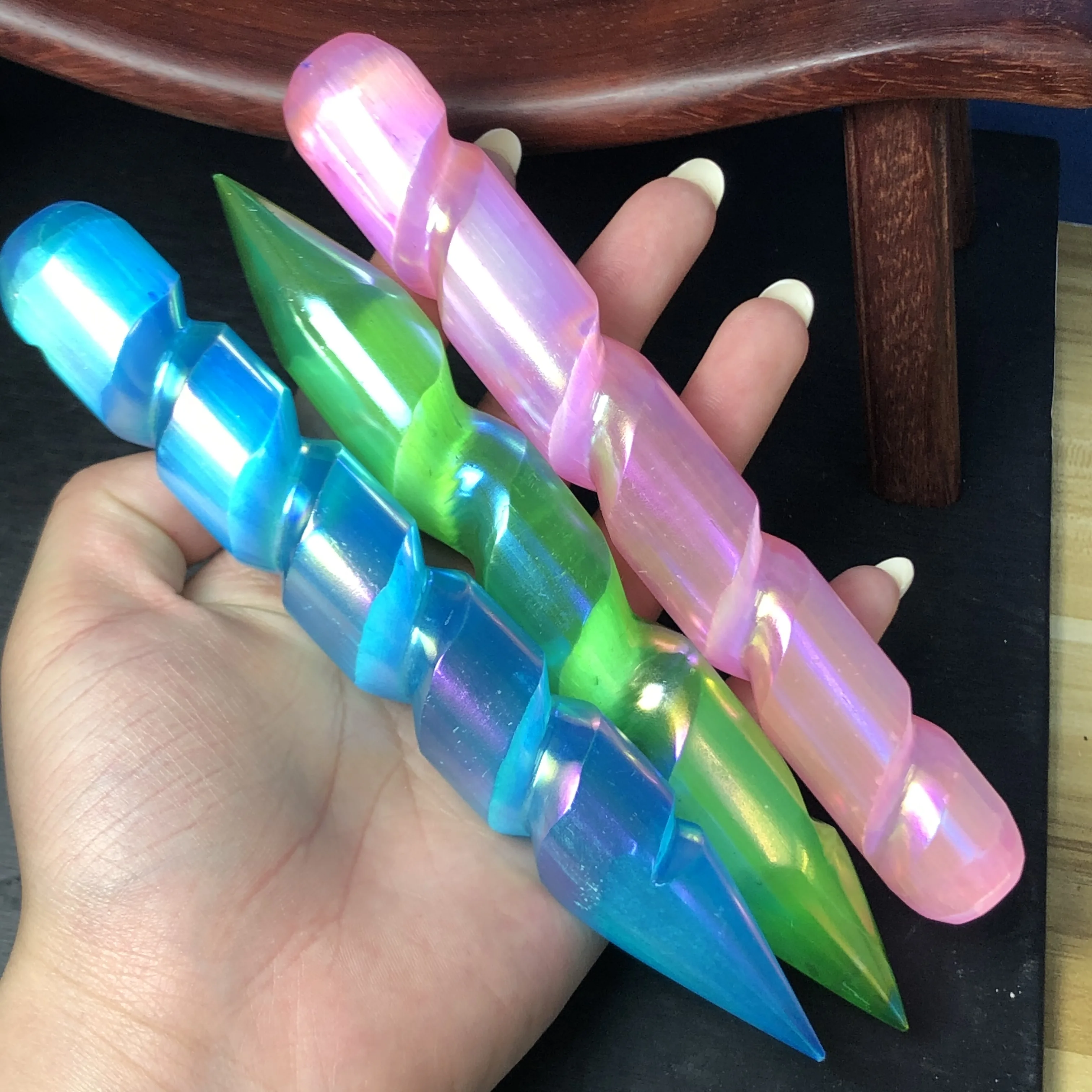 Новый продукт! Натуральный цвет плакировки кристаллический селенит драгоценный