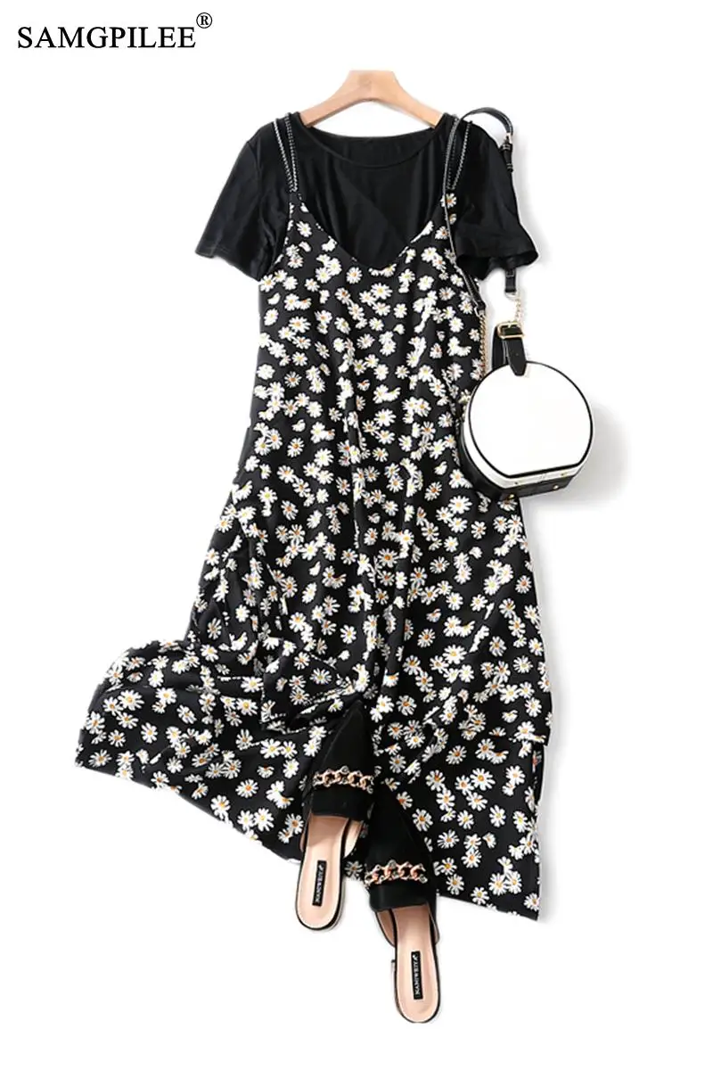 Женское платье футболка с принтом и оборками повседневное ТРАПЕЦИЕВИДНОЕ ПЛАТЬЕ