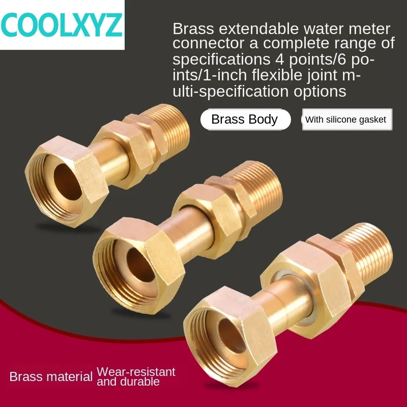 Медное соединение выдвижное от 1 до 3/4 дюймов дюйм счетчика воды внутри и снаружи