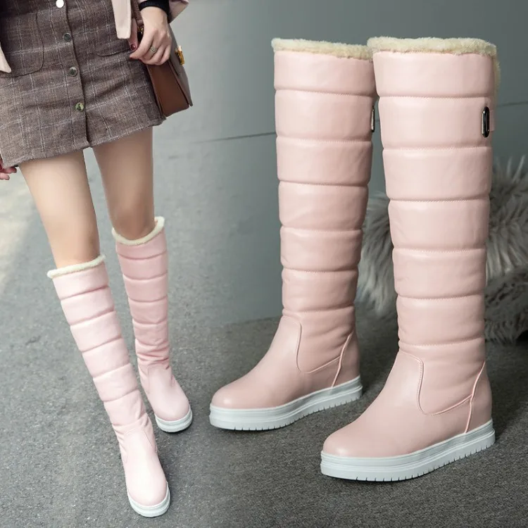 Fujin/высокие сапоги Женские зимние пушистые теплые Высокие водонепроницаемые
