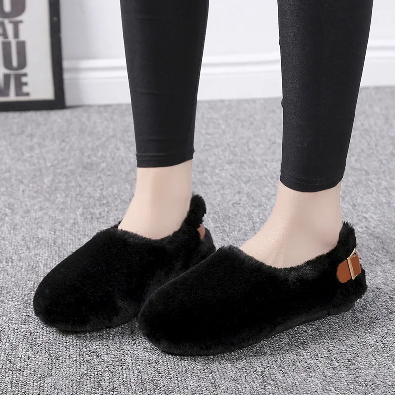 Женские туфли без каблуков для снега женские лоферы шнуровки однотонная теплая