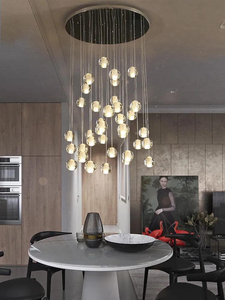 XL/лестничная площадка длинные G4 светодиодный люстры блеск Проект Светодиодный