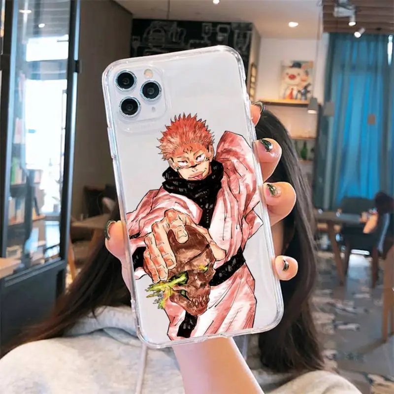 

Jujutsu Kaisen Phone Case Transparent for iPhone 6 7 8 11 12 s mini pro X XS XR MAX Plus cover funda shell