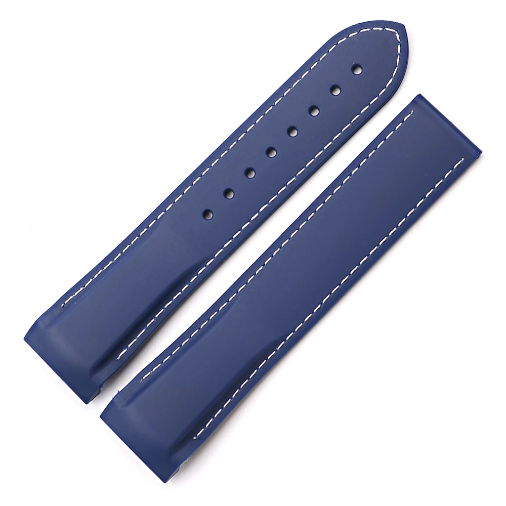 CARLYWET Top Quality Watch Band 20 22mm Orange Rubber Silicone Watch Strap Belt For Omega Planet Ocean 45 42mm Replacement Strap