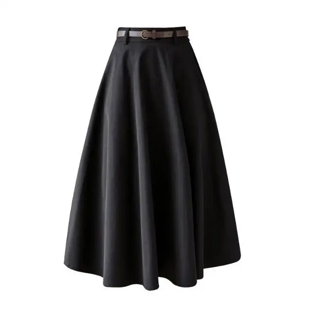 

Women 2021 Summer Fashion Skirt Female Solid Casual Elegant High Waist A-Line Midi Skirts Ladies Vintage Streetwear Skirts Y96