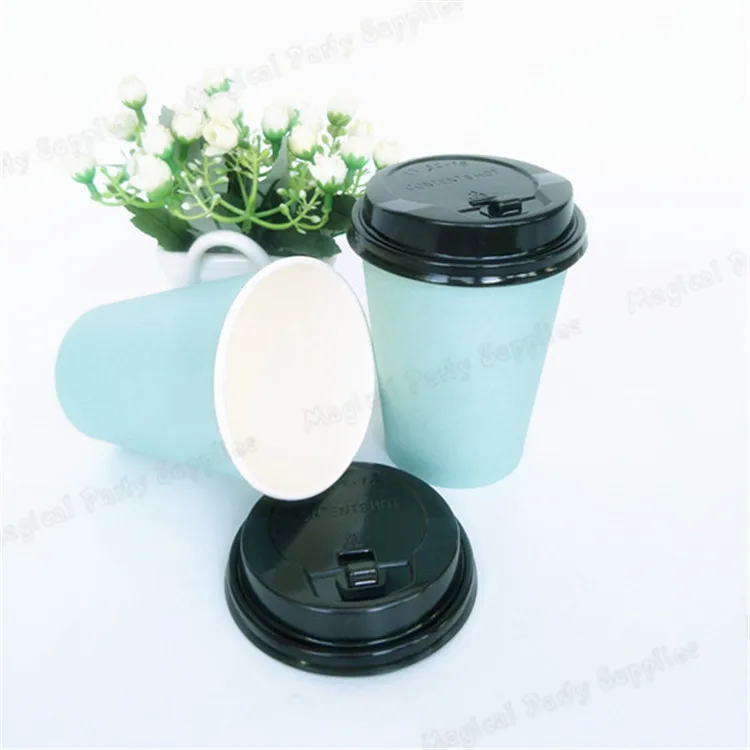 Бесплатная доставка 30 шт. бумажный стаканчик 14 унций красивый синий для питья в