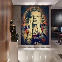 beautiful woman with tattoos picture canvas decoration painting poster wall artist home decoration living room painting