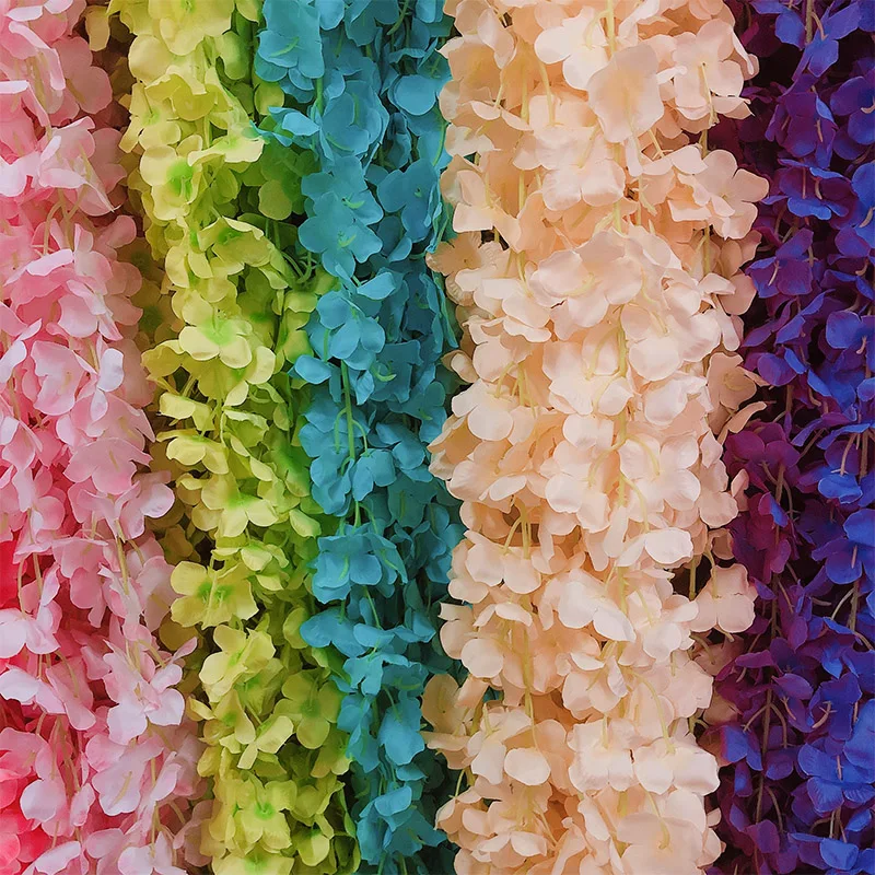 Шелковая гортензия из ротанга свадебная композиция цветок украшение для дома и