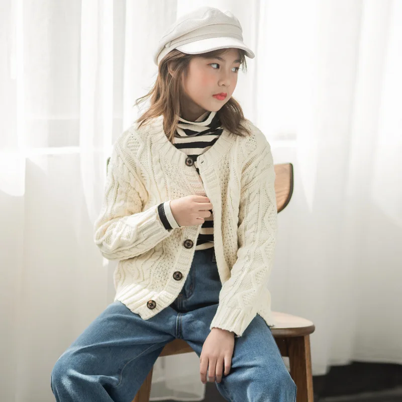 Детские кардиганы Рождественские свитера для девочек вязаная верхняя одежда