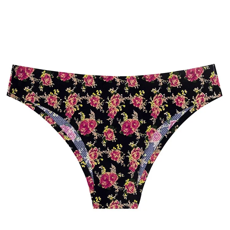 

Women Flower Print Underwear Panties Plus Size 4xl Leak Proof Incontinence Briefs Female Mid-waist Lingerie Panty Intimates#