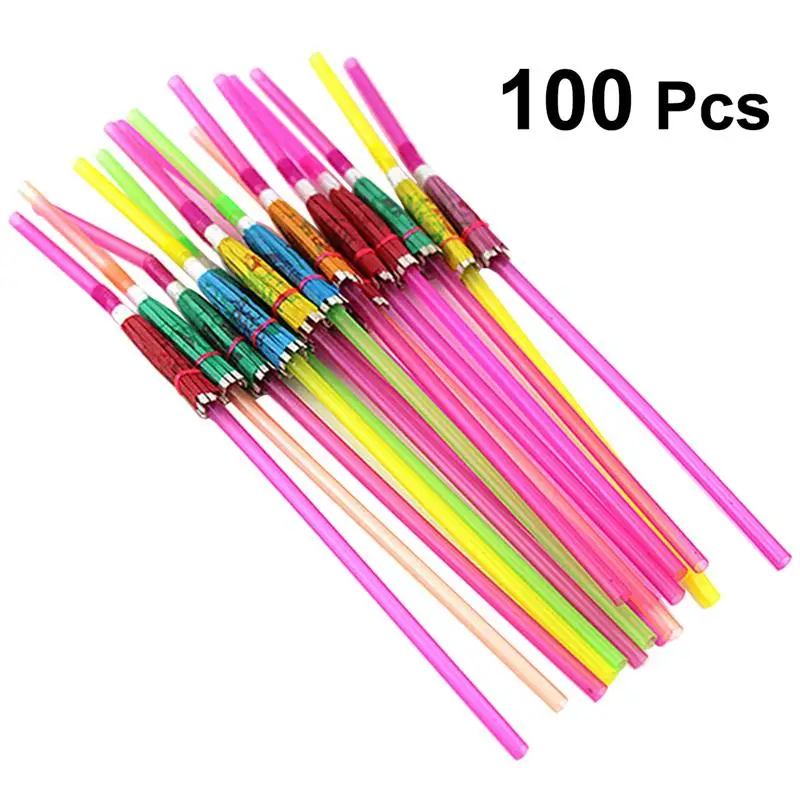 100 шт зонтик соломинки декоративные одноразовые различные цвета питьевой соломы