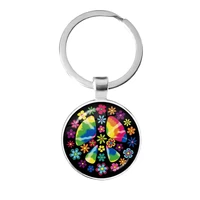 peace sign keychains love bus surf van beach summer hippie peace car keyrings retro vintage flower power hippi jewelry seventies